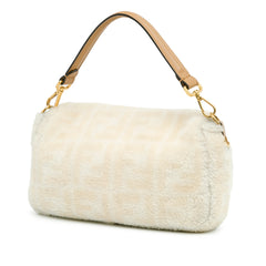 Small Zucca Shearling Baguette Satchel