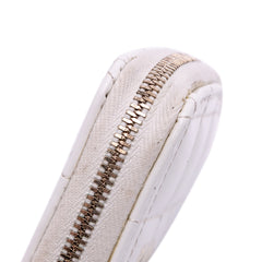Quilted Patent Calfskin CC Heart Clutch With Chain