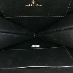 Quilted Patent Calfskin CC Heart Clutch With Chain