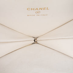 Quilted Patent Calfskin CC Heart Clutch With Chain