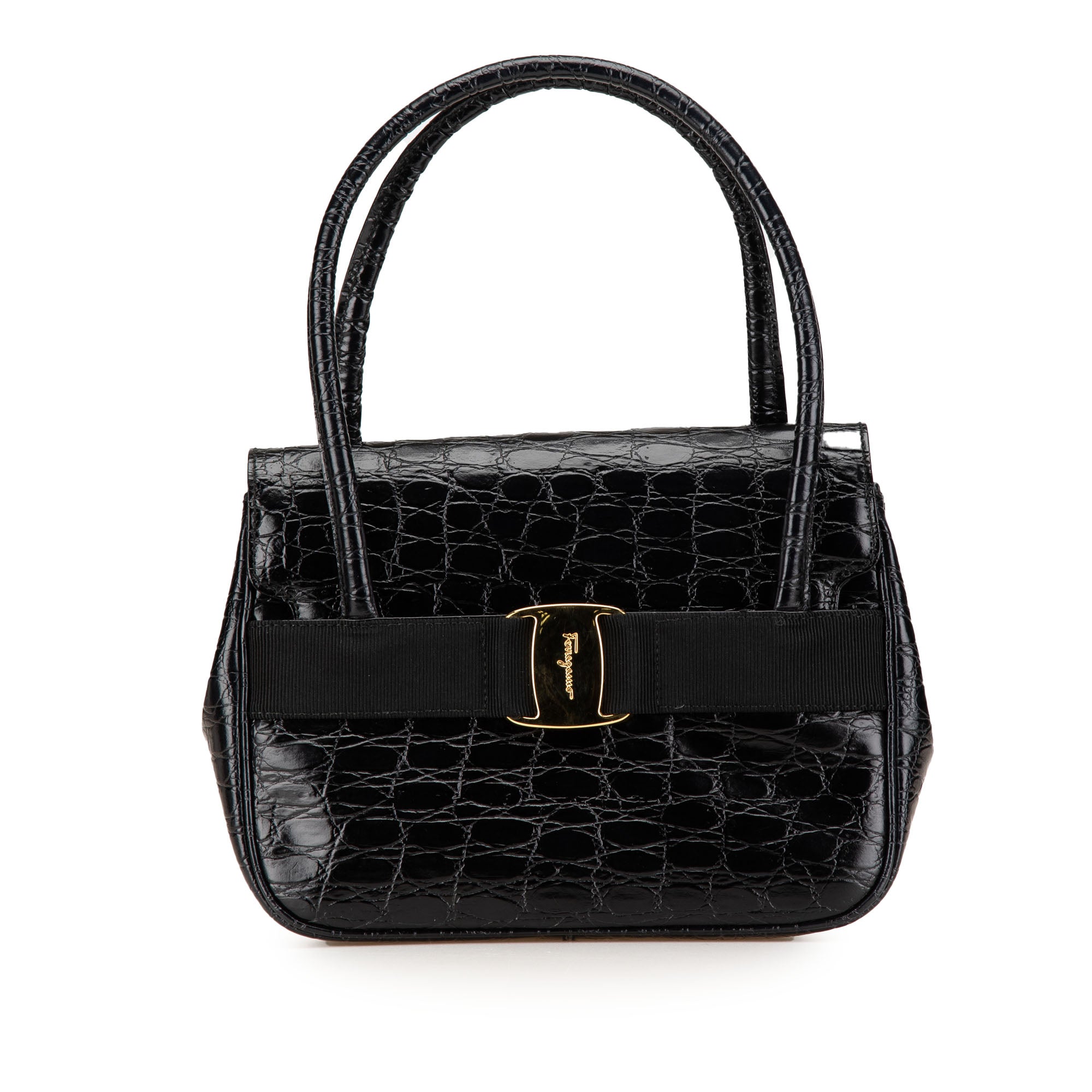 Croc Embossed Vara Handbag