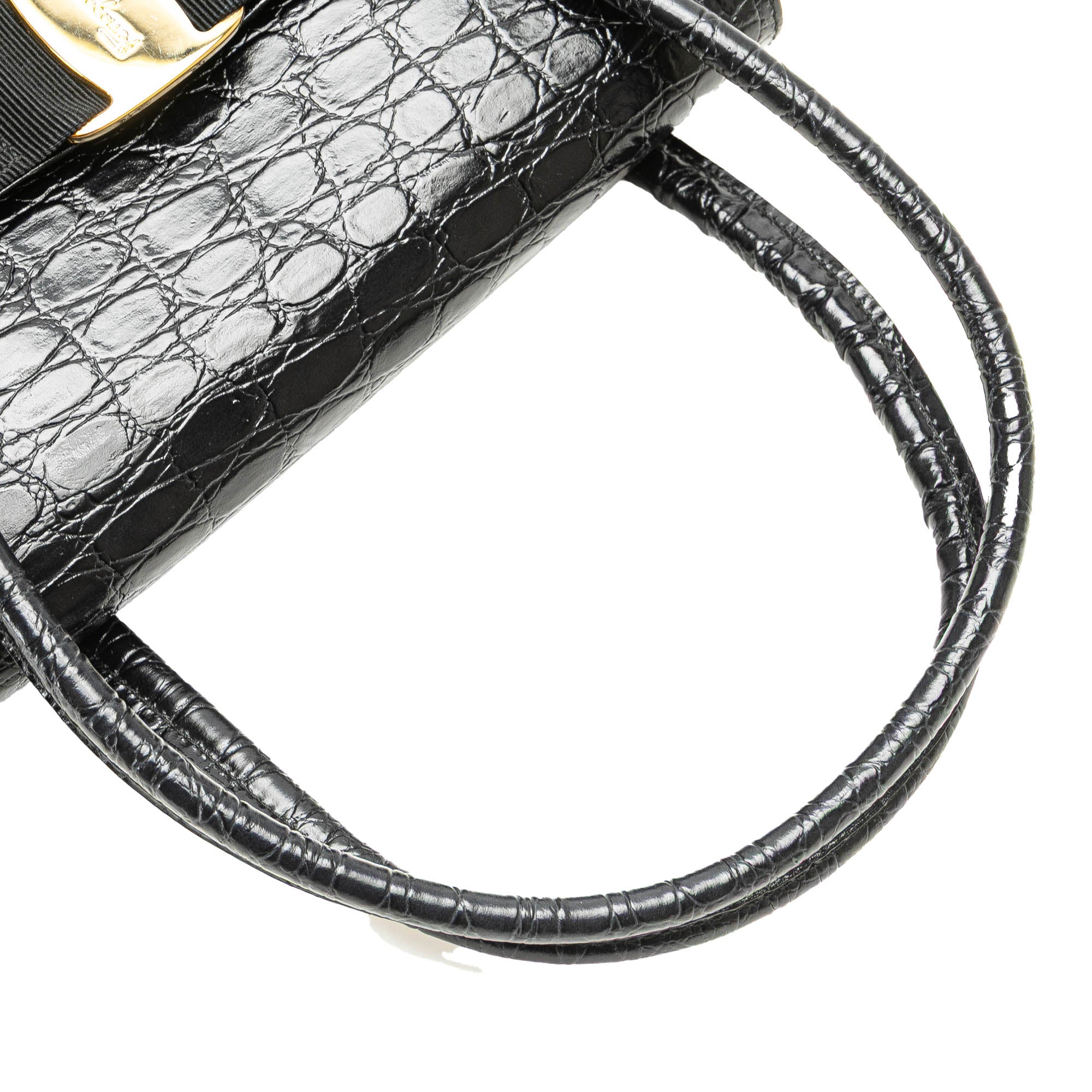 Croc Embossed Vara Handbag