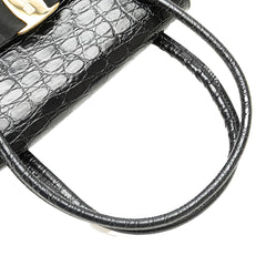 Croc Embossed Vara Handbag