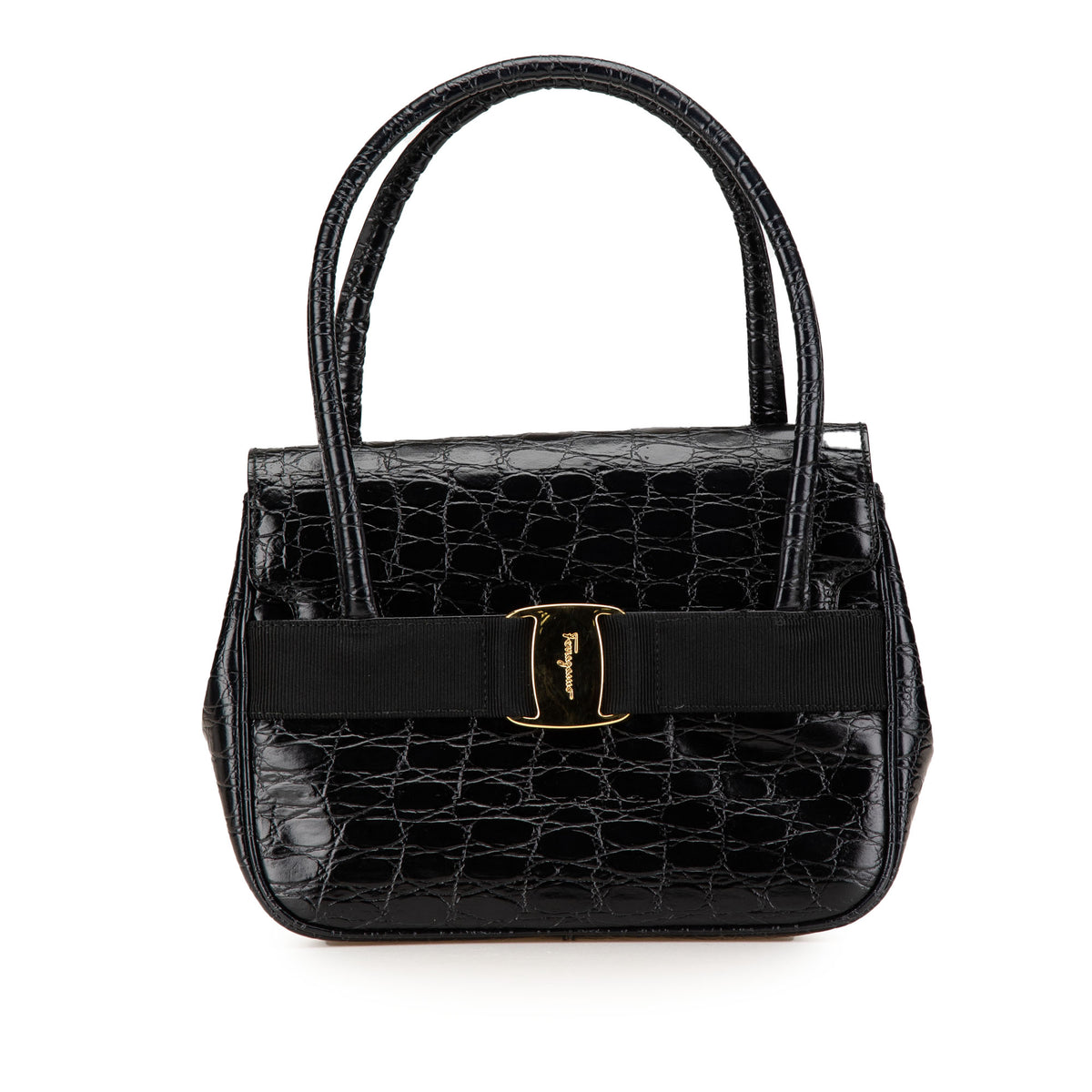 Croc Embossed Vara Handbag