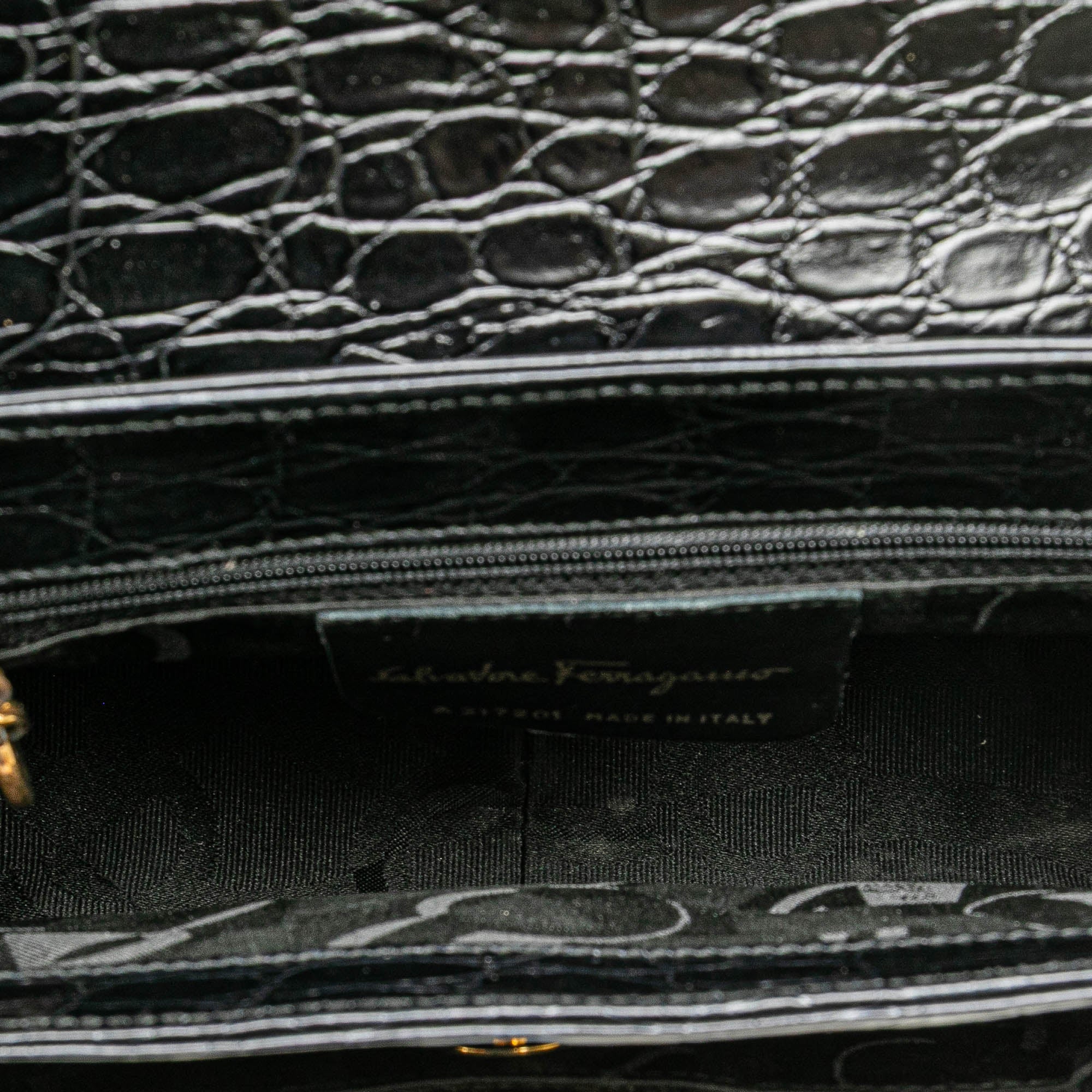 Croc Embossed Vara Handbag