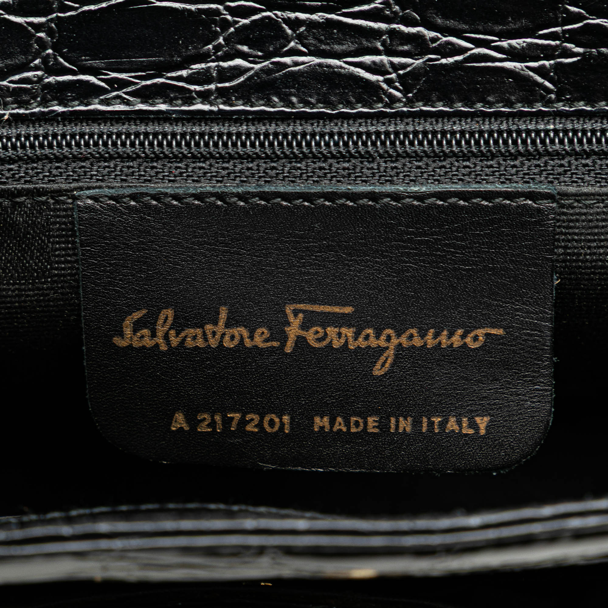 Croc Embossed Vara Handbag