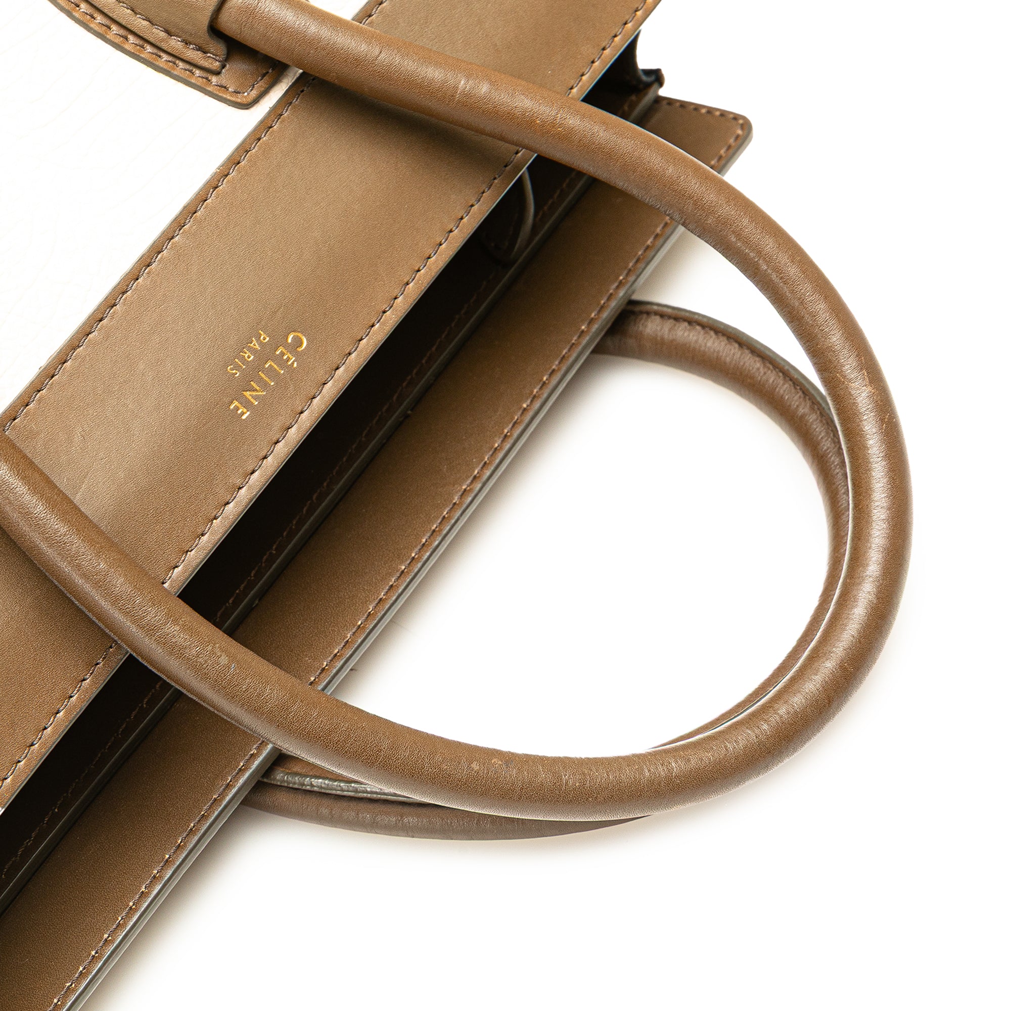 Mini Tricolor Calfskin and Suede Luggage Tote