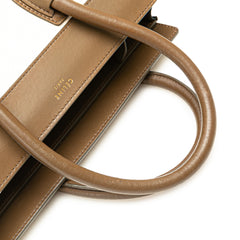 Mini Tricolor Calfskin and Suede Luggage Tote