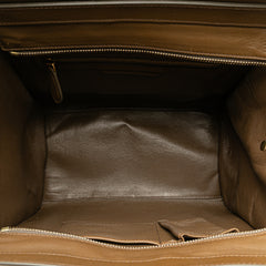 Mini Tricolor Calfskin and Suede Luggage Tote