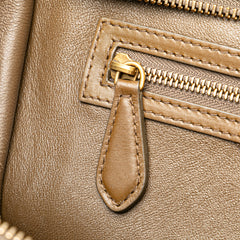 Mini Tricolor Calfskin and Suede Luggage Tote