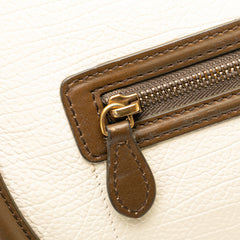 Mini Tricolor Calfskin and Suede Luggage Tote
