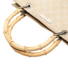 GG Canvas Bamboo Satchel