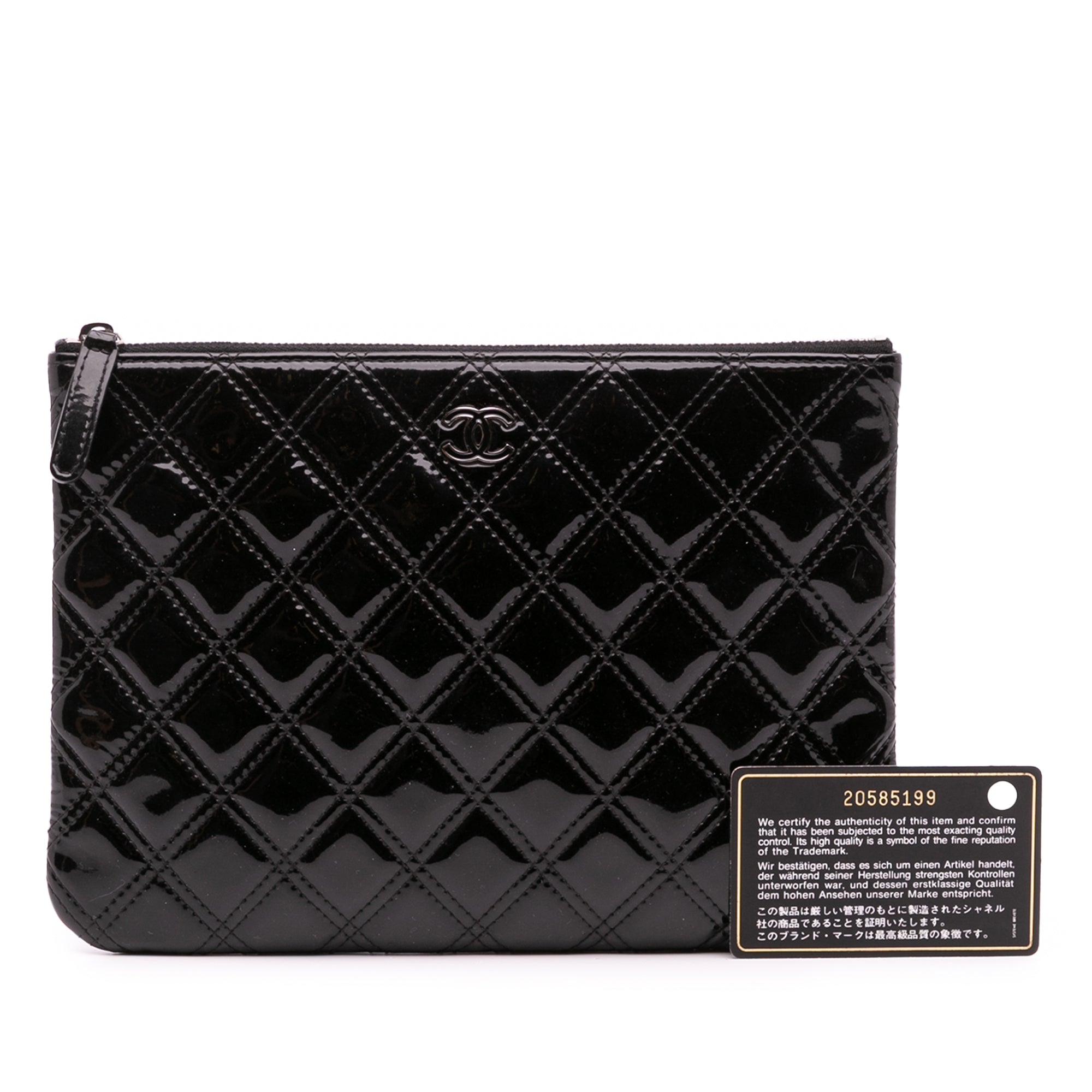 Medium Quilted Patent O Case Clutch