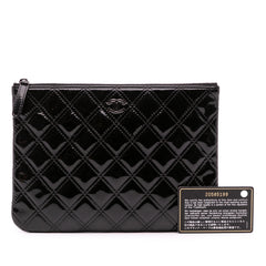 Medium Quilted Patent O Case Clutch