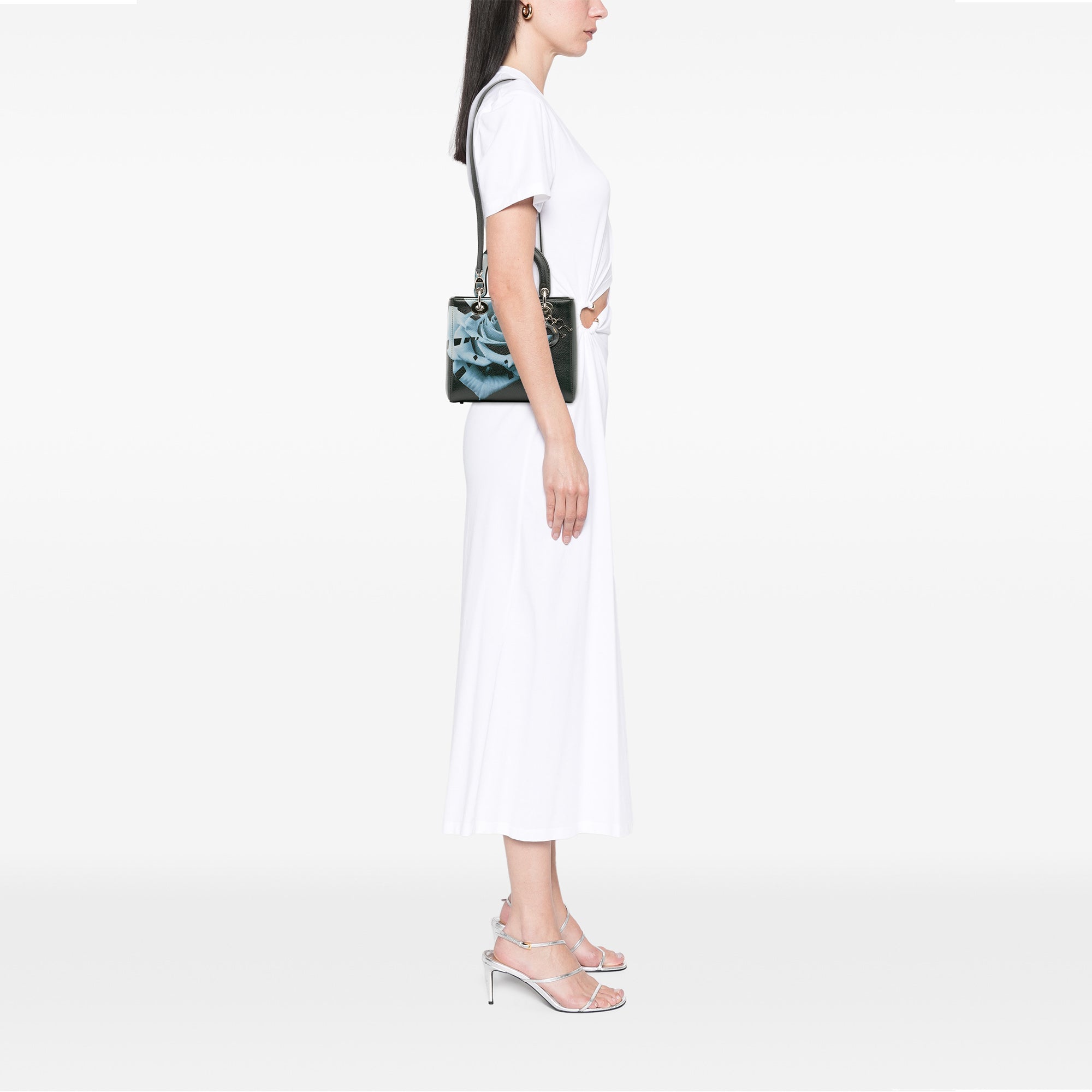 Medium Deerskin Floral Print Lady Dior