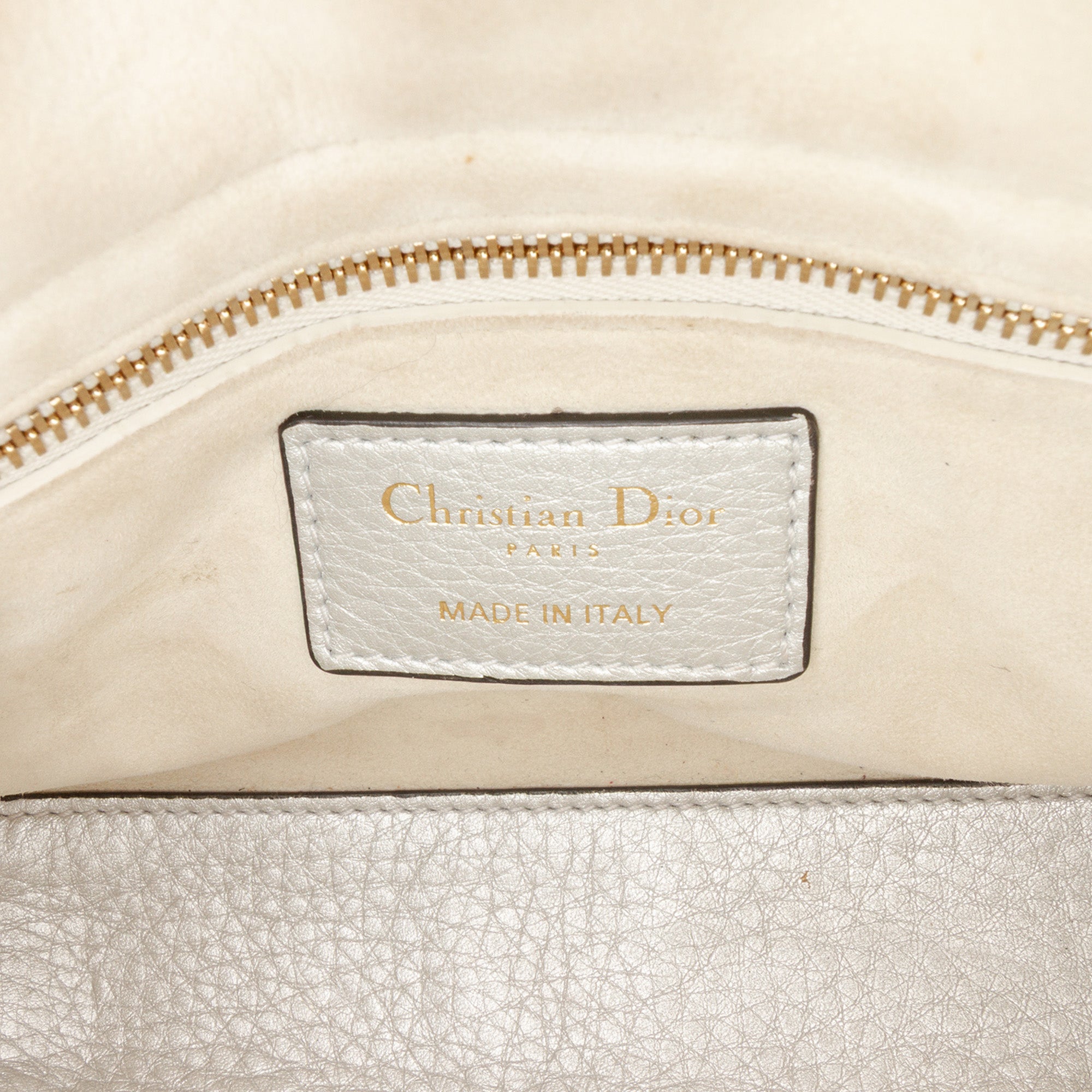 Mini Metallic Grained Calfskin Cannage Lady Dior