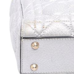 Mini Metallic Grained Calfskin Cannage Lady Dior