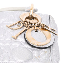 Mini Metallic Grained Calfskin Cannage Lady Dior