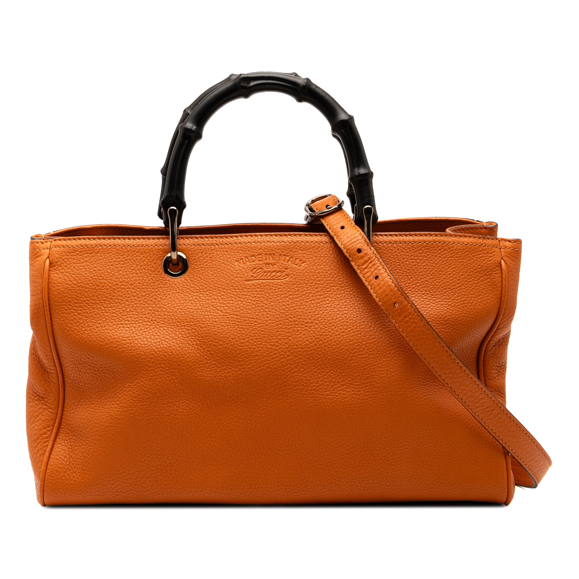 Medium Calfskin Bamboo Shopper Satchel