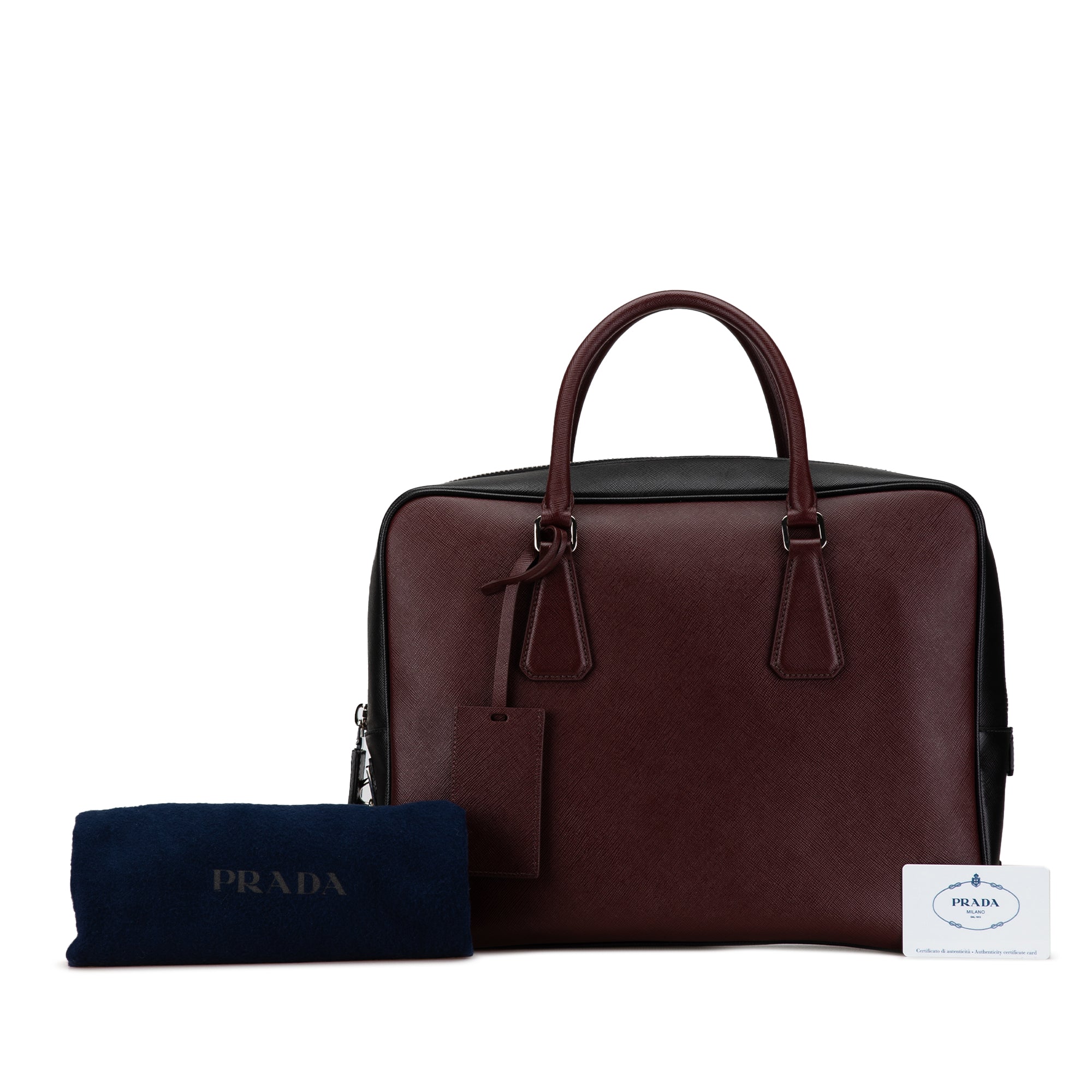 Bicolor Saffiano Briefcase