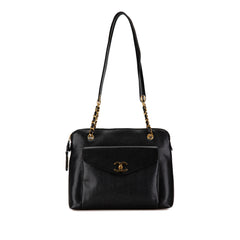 Caviar Front Pocket Chain Tote_0