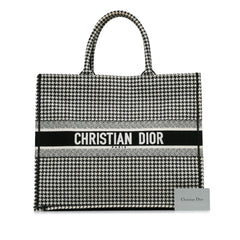 Large Houndstooth Embroidered Book Tote_9
