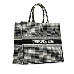 Large Houndstooth Embroidered Book Tote_1