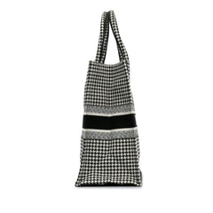 Large Houndstooth Embroidered Book Tote_2
