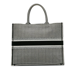 Large Houndstooth Embroidered Book Tote_3