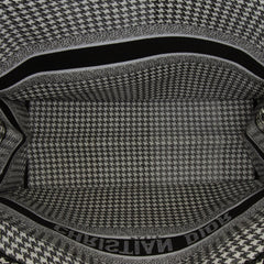Large Canvas Houndstooth Embroidered Book Tote