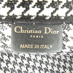 Large Canvas Houndstooth Embroidered Book Tote