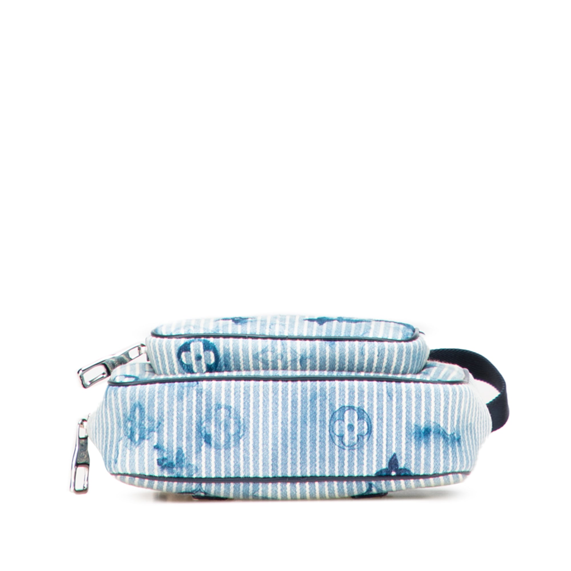 Monogram Denim Watercolor Hickory Stripes Outdoor Pouch
