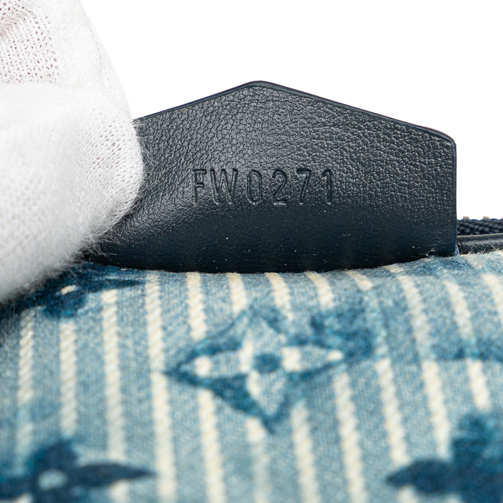 Monogram Denim Watercolor Hickory Stripes Outdoor Pouch