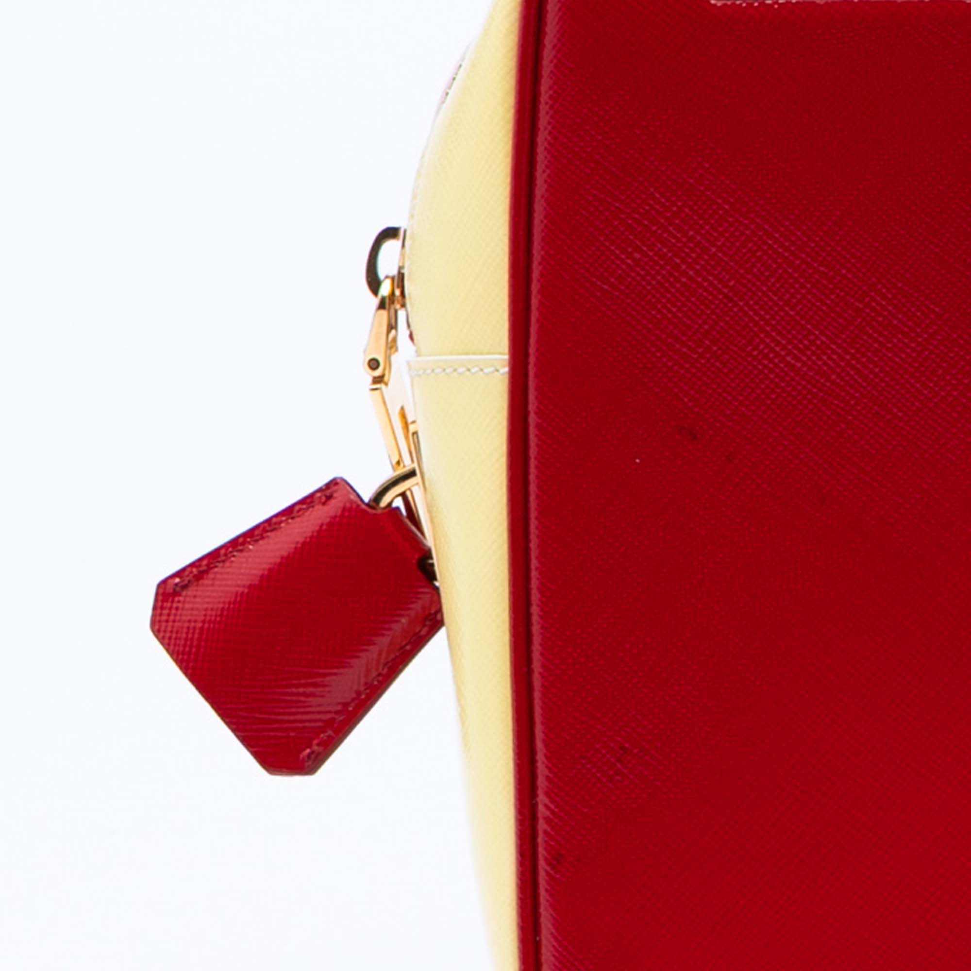 Bicolor Saffiano Vernice Satchel