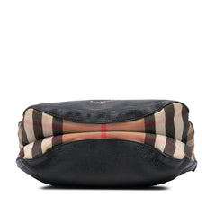 Small Leather and House Check Canvas Bingley Crossbody