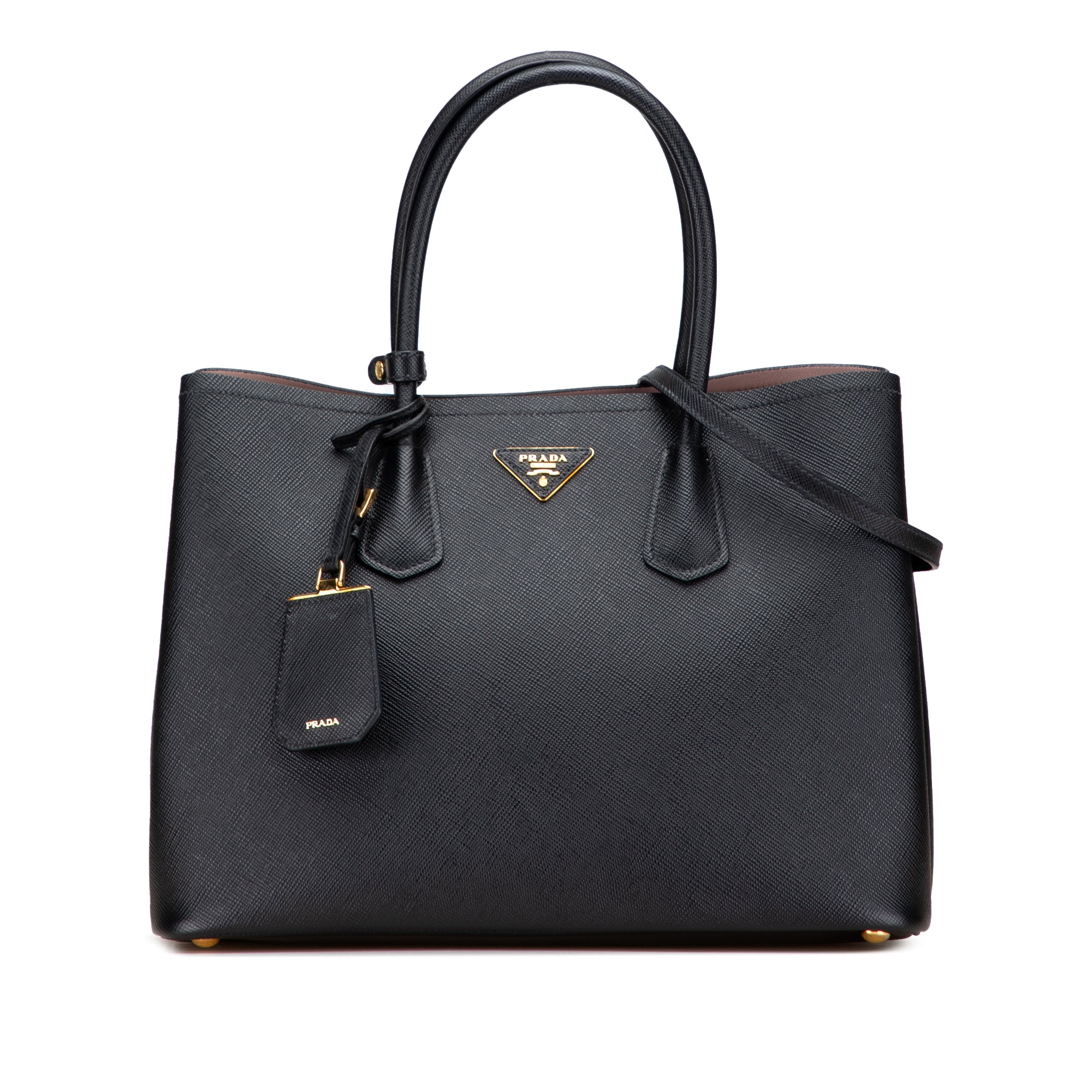 Medium Saffiano Cuir Double Satchel