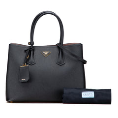 Medium Saffiano Cuir Double Satchel