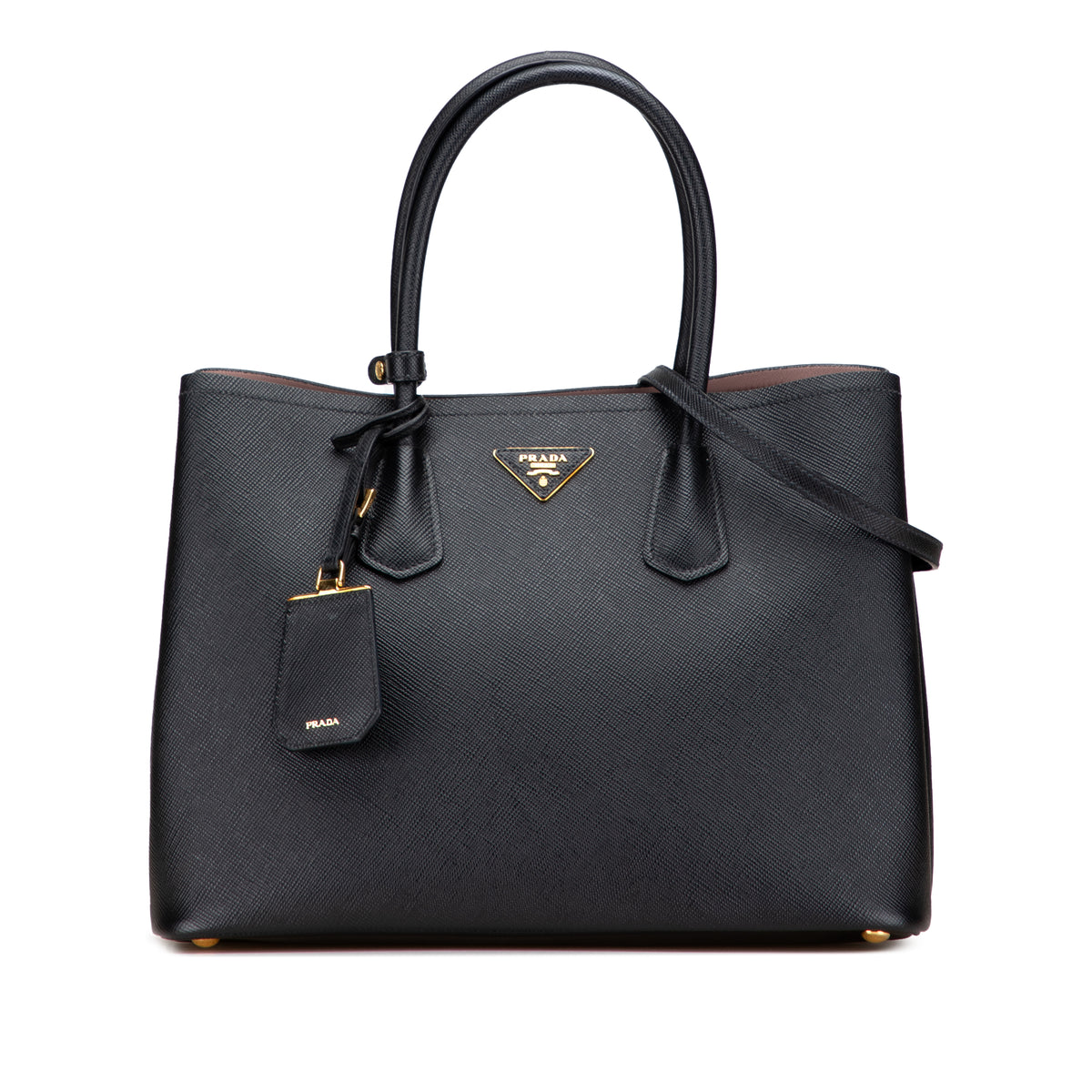 Medium Saffiano Cuir Double Satchel