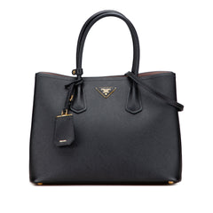 Medium Saffiano Cuir Double Satchel