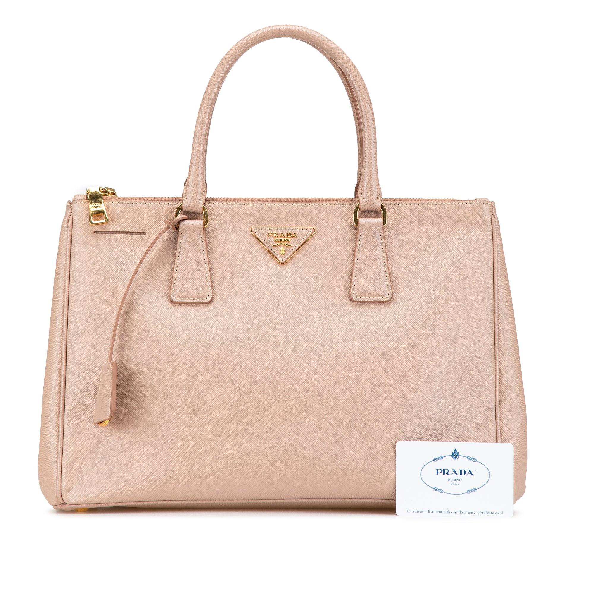 Medium Saffiano Lux Galleria Double Zip Tote