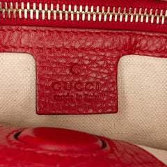 Small Calfskin Bamboo Shopper Satchel