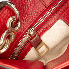 Small Calfskin Bamboo Shopper Satchel