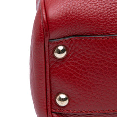 Small Calfskin Bamboo Shopper Satchel
