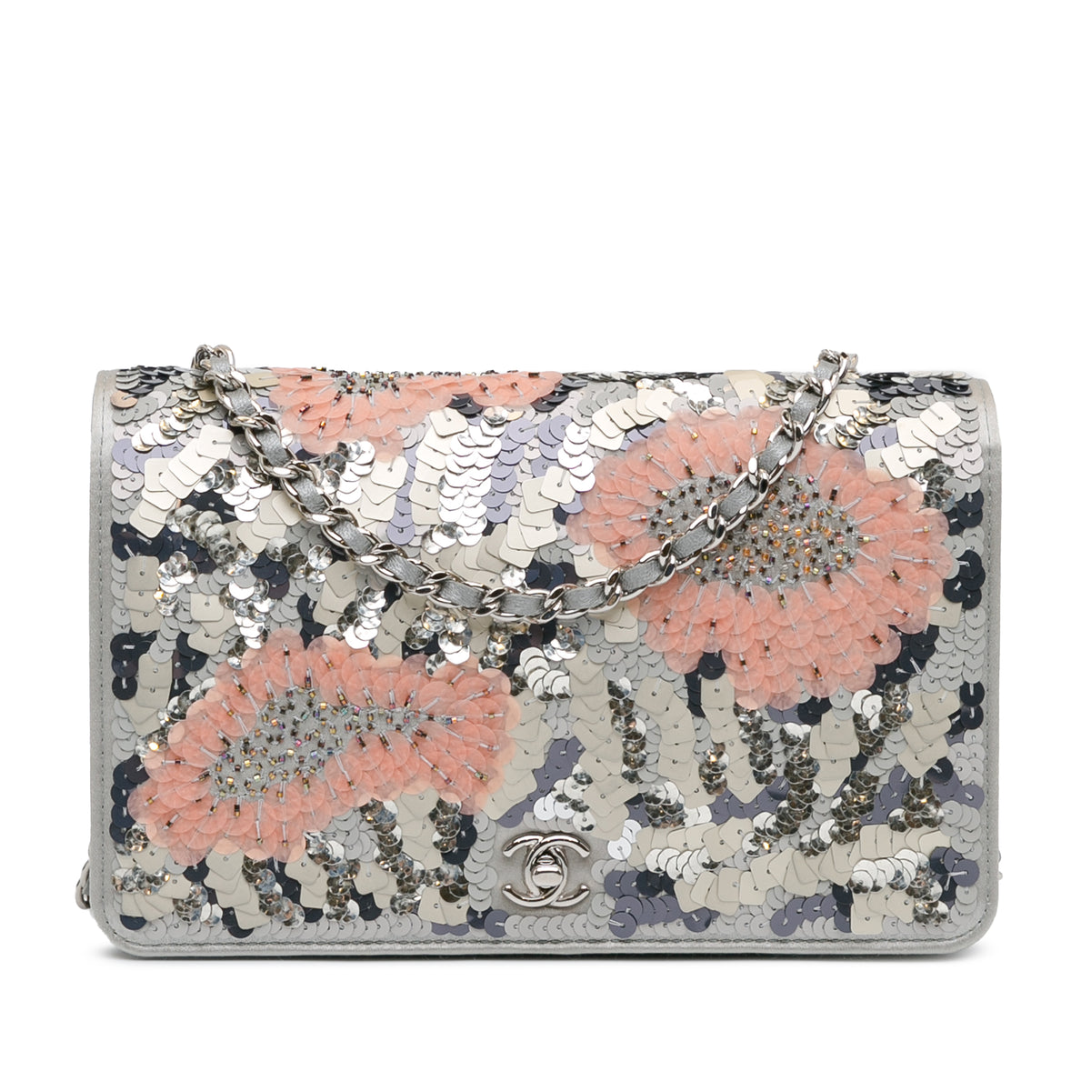 Flower Sequins Wallet On Chain_0