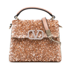 Mini Sequin Embellished VSling Satchel