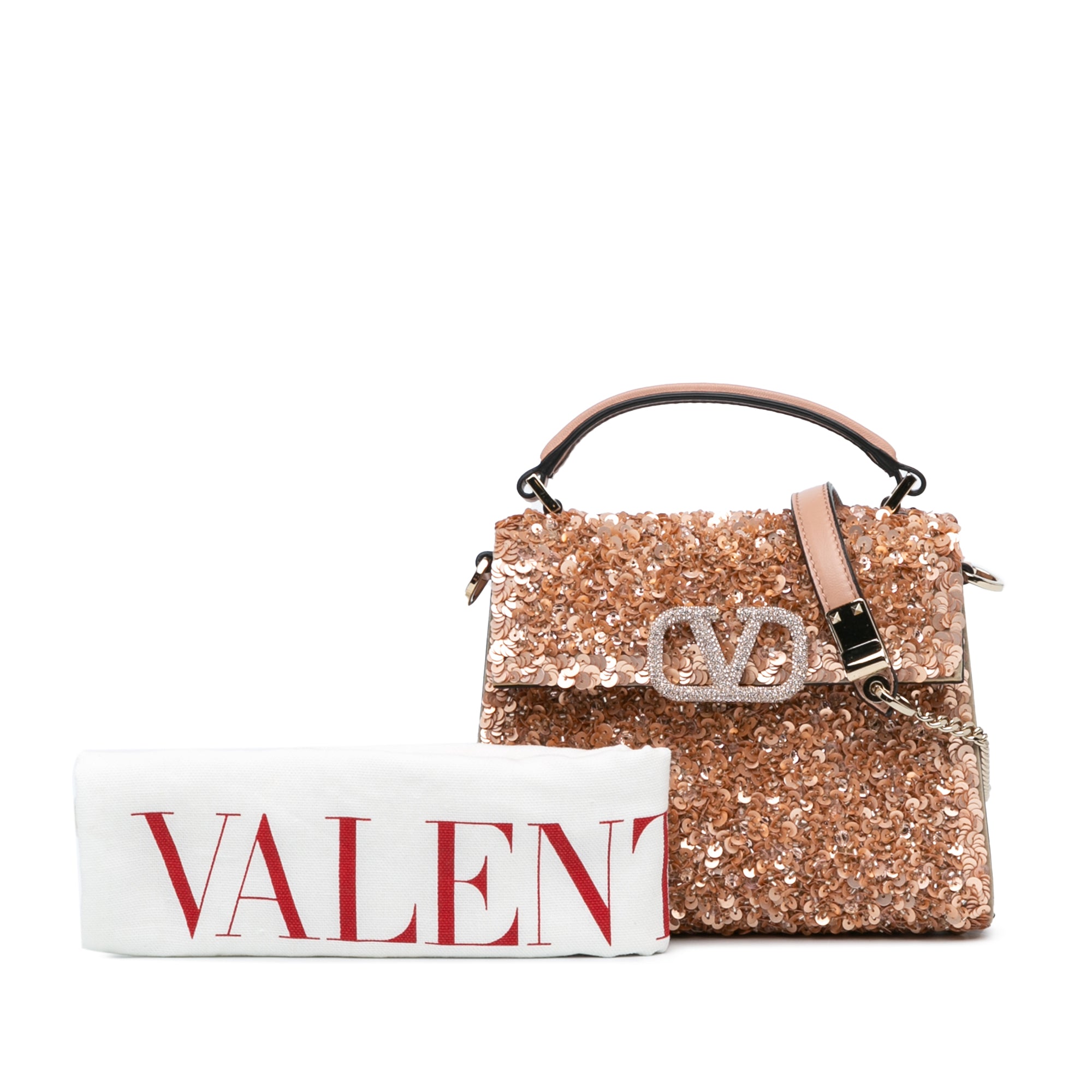 Mini Sequin Embellished VSling Satchel