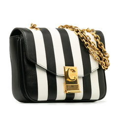 Small C Striped Leather Bag