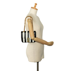 Small C Striped Leather Bag