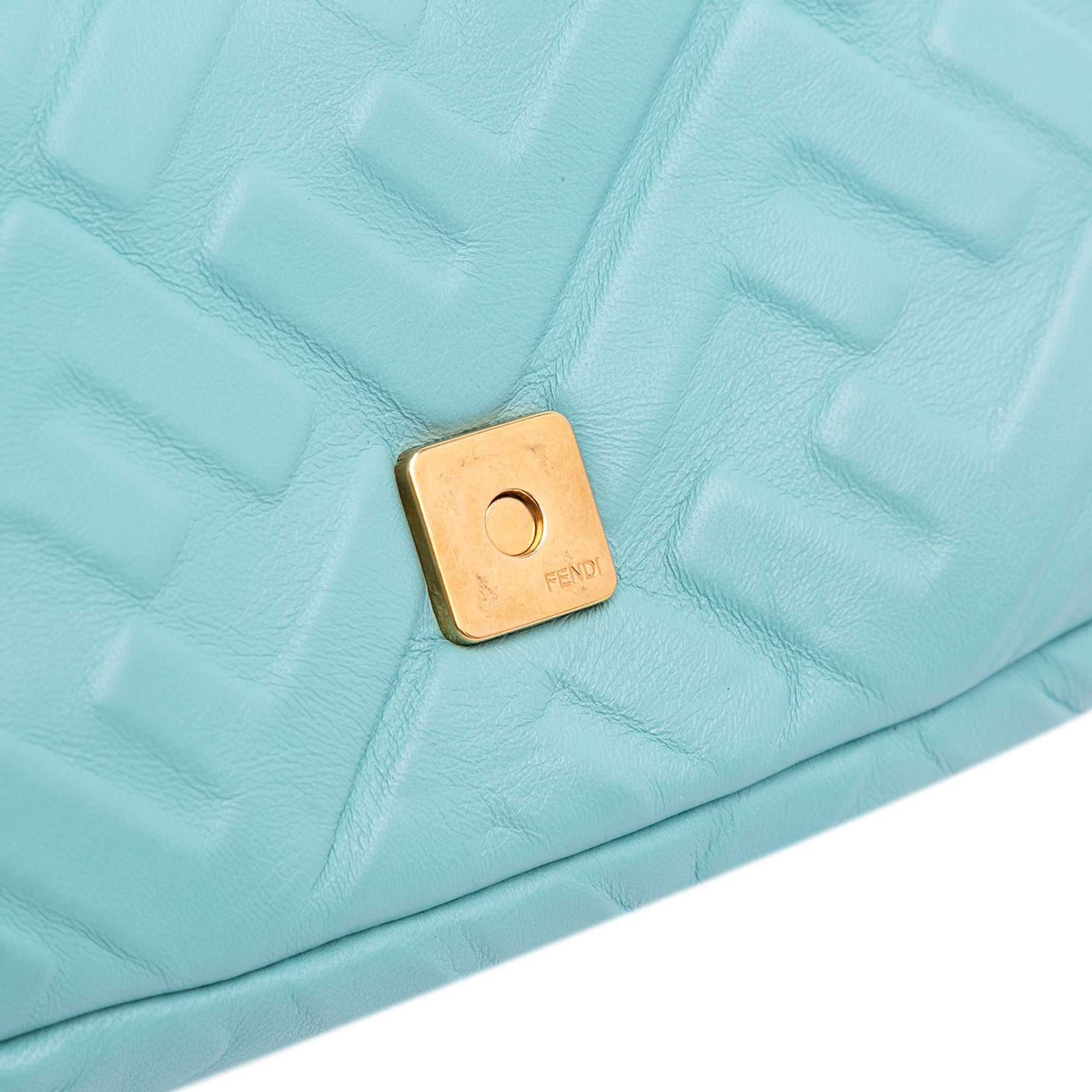 Mini Zucca Embossed Leather Baguette Satchel