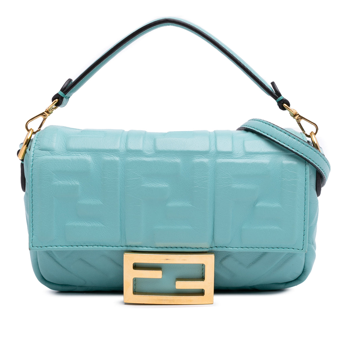 Mini Zucca Embossed Leather Baguette Satchel